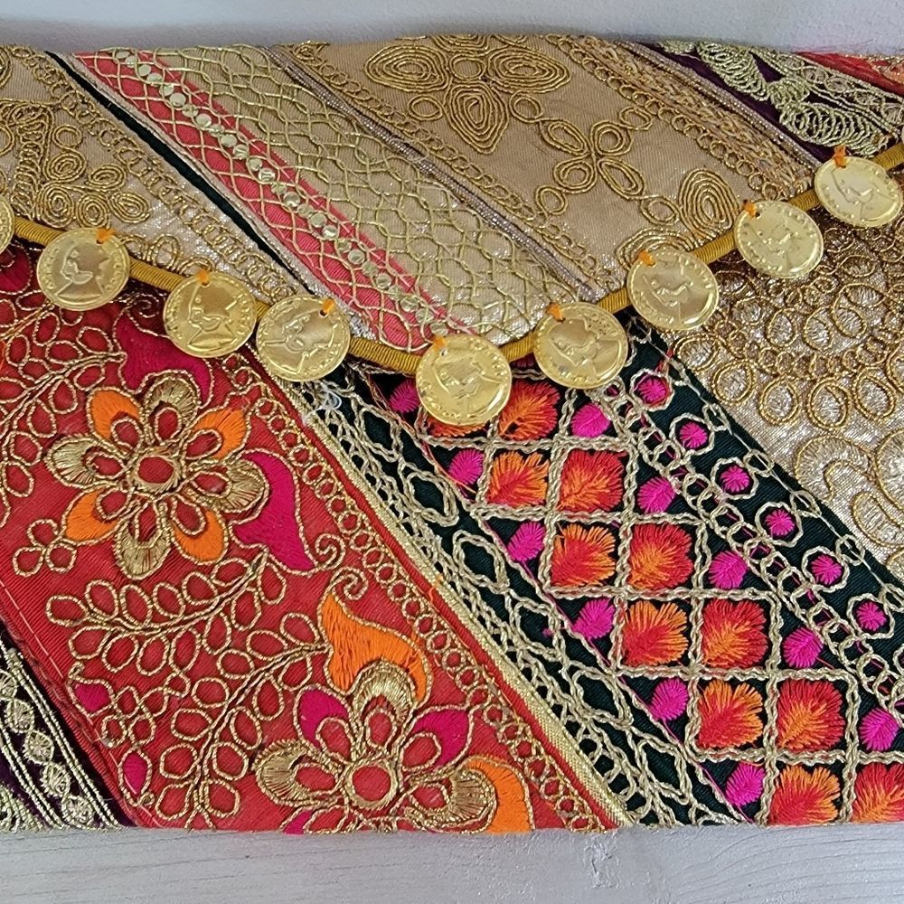Upcycled vintage fabric clutch